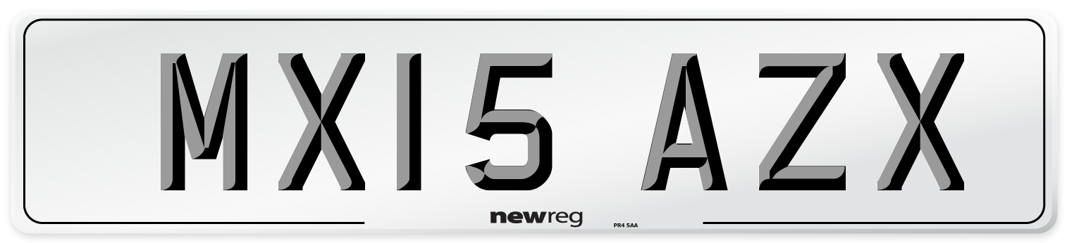 MX15 AZX Number Plate from New Reg